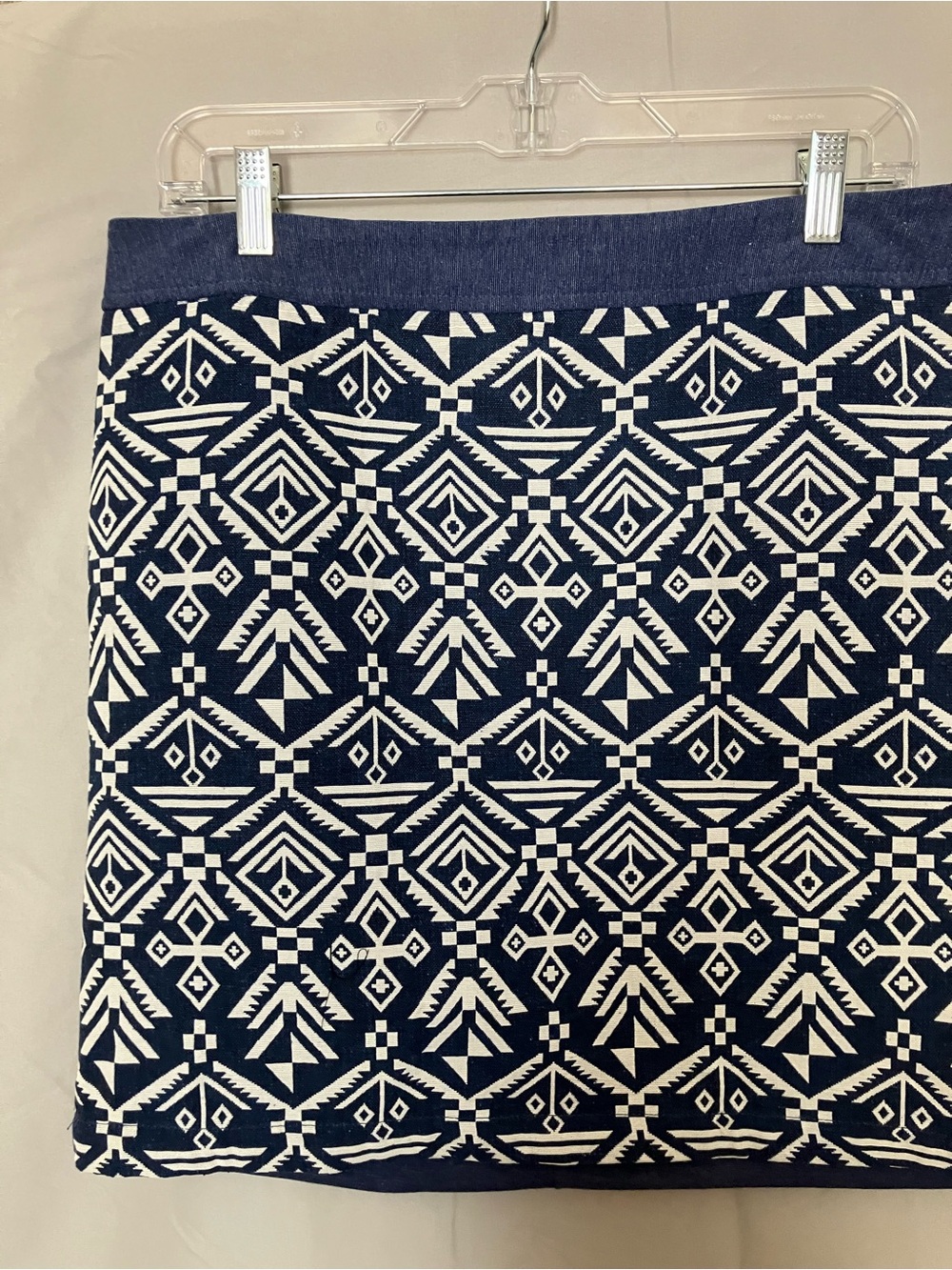 Pixley Navy and White Geometric Mini Skirt